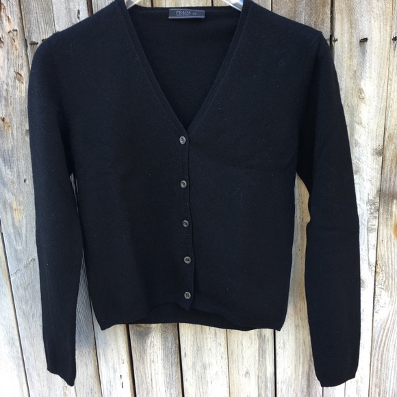 Prada Sweaters - Prada 100% Cashmere Cardigan Black 38